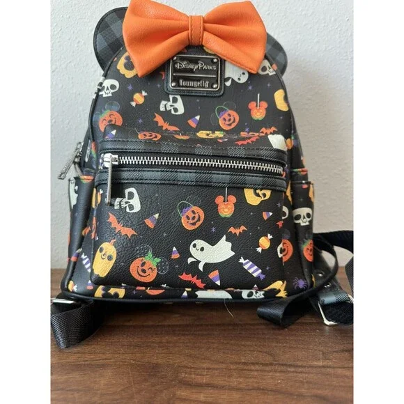 Disney Parks Loungefly Minnie Mouse Halloween Treats Mini Backpack - Picture 3 of 7